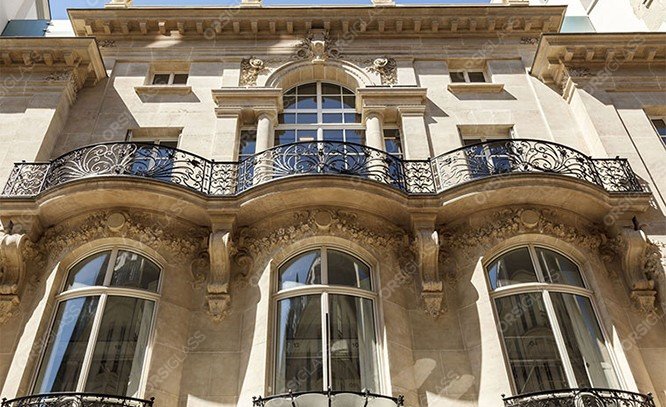 Bow window en verre bombé