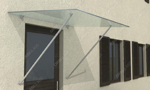 Auvent en feuilleté trempé